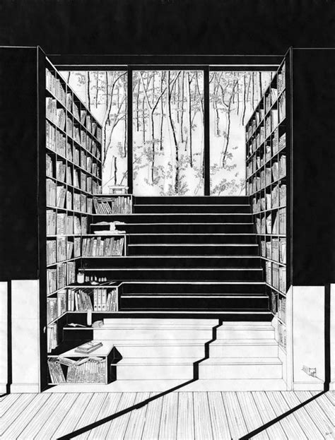 Library Perspective Architecture Illustration Architecture Sketch