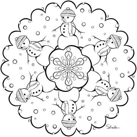Mandala Inverno Snowflake Coloring Pages Mandala Coloring Books