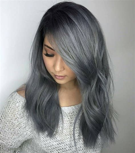 How To Slate Gray Metallic Grey Hair Color Hair Styles Long Hair Styles