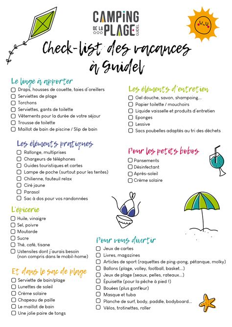 Camping De La Plage Guidel Check List Des Vacances À Guidel