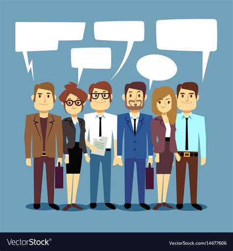 Group Of Business People Talking Teamwork Vector Image