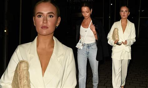 Molly Mae Hague Looks Chic In A White Power Suit As She Enjoys A Night