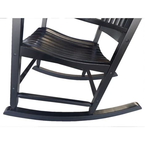 Mainstays Outdoor Wood Porch Rocking Chair, Black Color, Weather