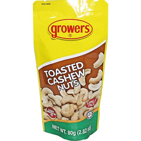 Growers Toasted Cashew Nuts 80g Chips And Crackers Walter Mart