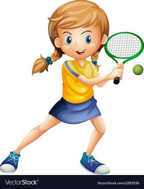 Download sport cliparts and use any clip art,coloring,png graphics in your website, document or presentation. A pretty lady playing tennis vector image on | ก่อนวัย ...
