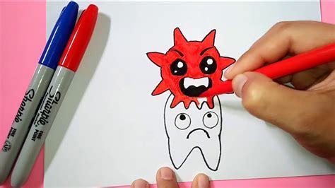 How To Draw And Coloring For Kids Bacterial Tooth Youtube