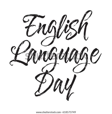 English Language Day Text Design Vector Calligraphy Typography