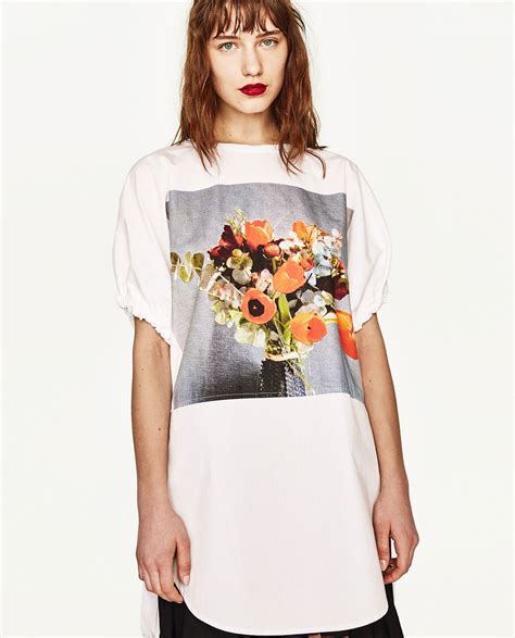 Image Of Floral Print T Shirt From Zara T Shirts For Women Zara