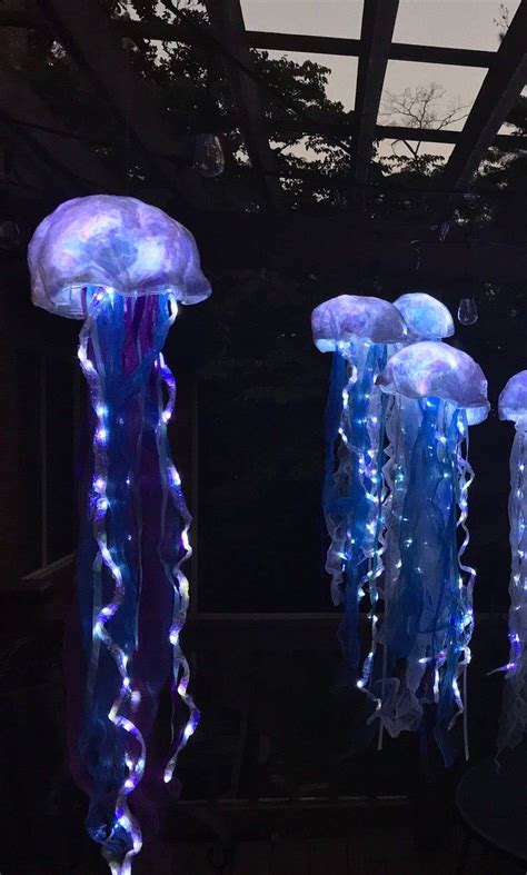 Light Up Hanging Jellyfish Lantern With Remote Whimsical Etsy