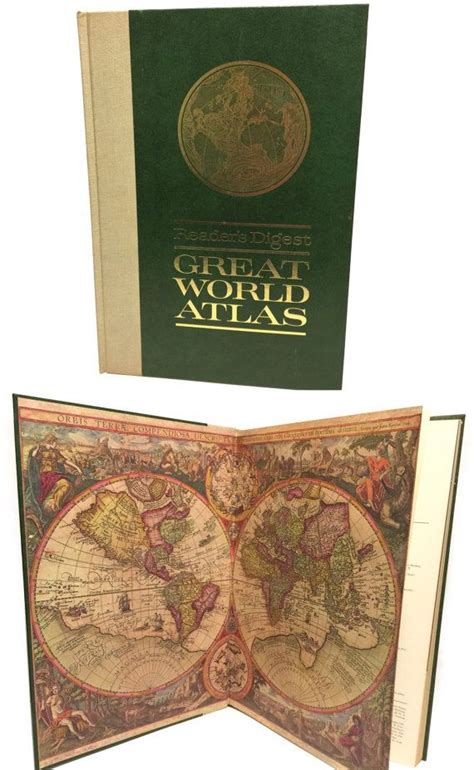 Vintage 1968 Readers Digest Great World Atlas Book Third Edition