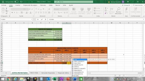 Proyección De Costos Y Gastos Youtube