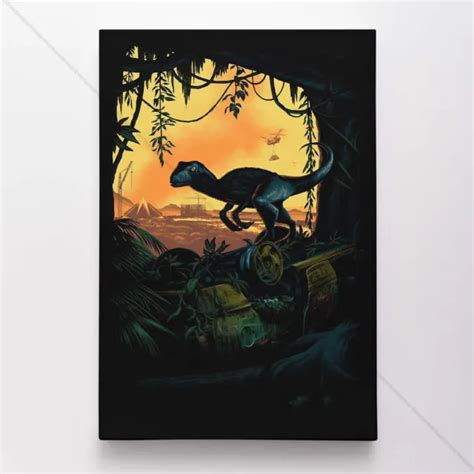 Jurassic World Poster Canvas Movie Print 1569 3405 Picclick