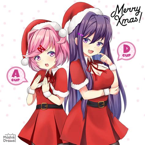 Merry Xmas Natsuki And Yuri By Imoshie On Deviantart
