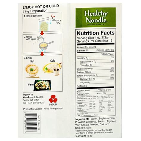 Of all the low carb noodle types above, these noodles made from beans are probably the most similar to traditional wheat pasta. Kibun Foods Healthy Noodle (8 oz) from Costco - Instacart