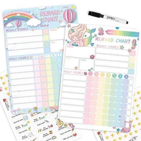 Buy Magnetic Dry Erase Chore Chart For Kids 2 Pack Reward Chart For