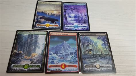 1x Snow Covered Basic Land Set Custom Altered Mtg Discounted Etsy