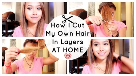 How I Cut My Own Hair In Layers Youtube