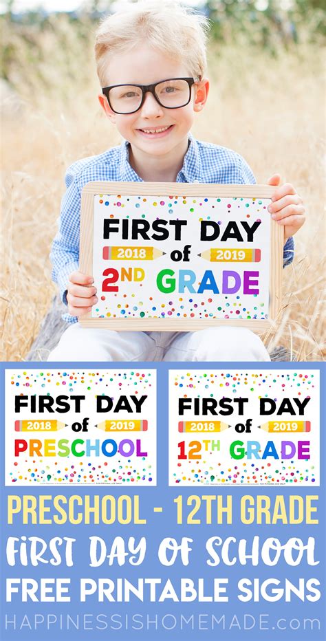 Free Printable First Day Of School Signs Free Printable