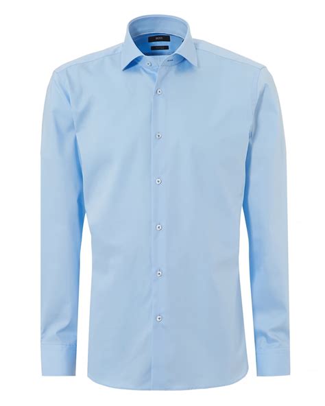 Hugo Boss Classic Mens Glent Business Plain Sky Blue Shirt