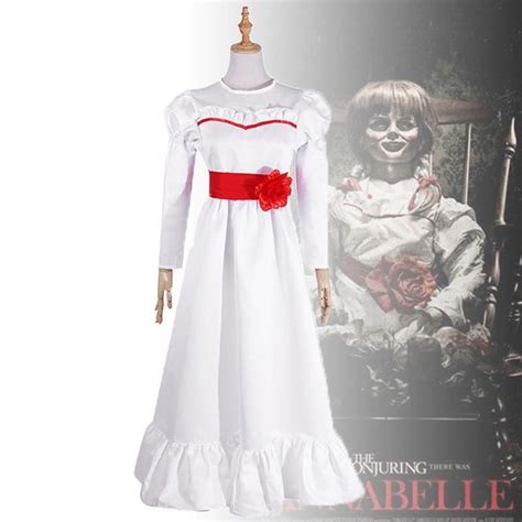 Annabelle 2 Creation Cosplay Costume White Dress Halloween Cosplay