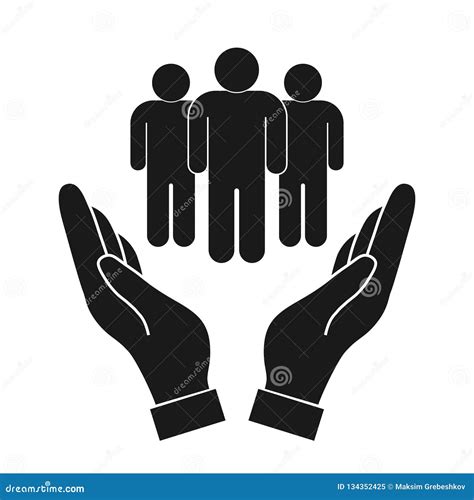 Safe People In Hand Stock Illustration Illustration Of Protect 134352425