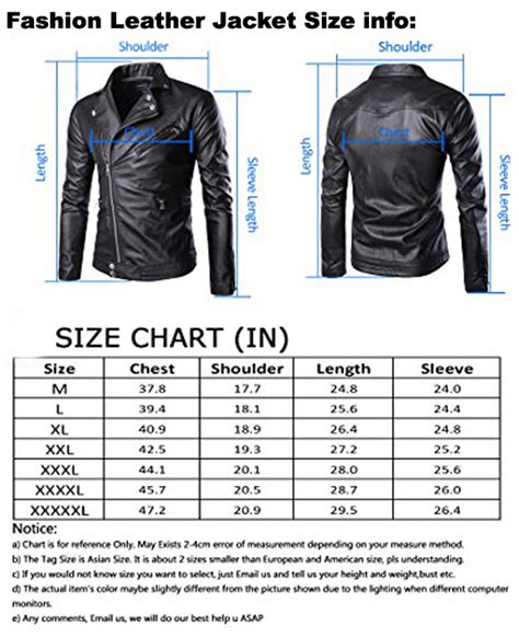 Men Jacket Size Chart