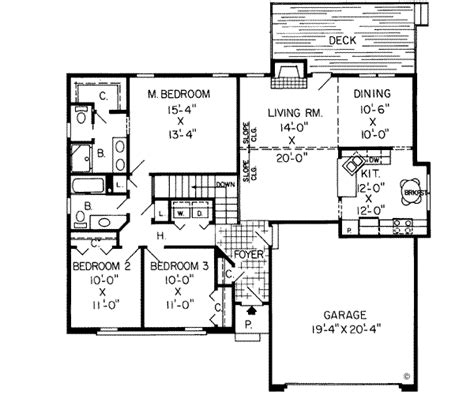 Ranch Style House Plans 1500 Square Foot Home 1 Story 3 Bedroom