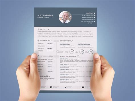 This free psd resume collection includes basic, classic, creative, modern and simple professional curriculum vitae (cv), resume and cover letter templates with an instant free downloadable option. Free Modern Resume CV Template with Cover Letter in ...