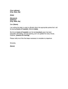 Sample letters to make a request. Doctor Hospital Resignation Letter | Resignation letter ...