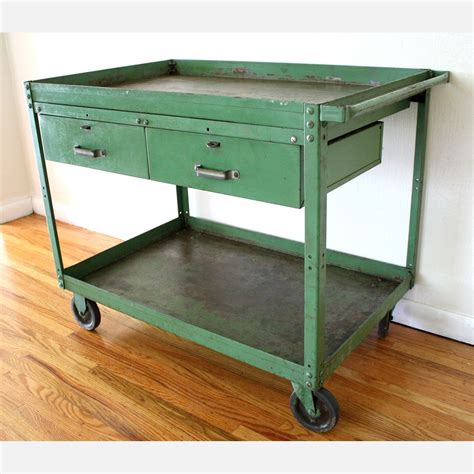 Industrial Cart In Green By Picked Vintage Industrial Cart Furniture