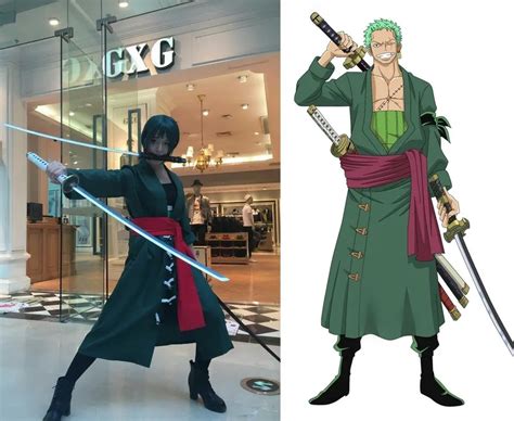 Anime One Piece Roronoa Zoro Cosplay Costume Vert Uniforme Tenue