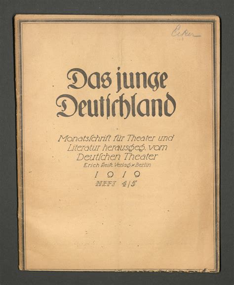 Das Junge Deutschland 2 No 45 1919 Lacma Collections