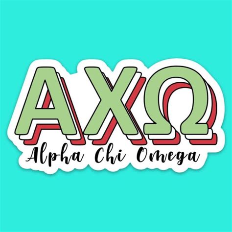 Alpha Chi Omega Sorority Layered Letters Sticker Decal For Etsy