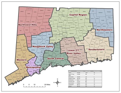 24x32 Map Of Connecticut With Counties And Towns Rolled Canvas