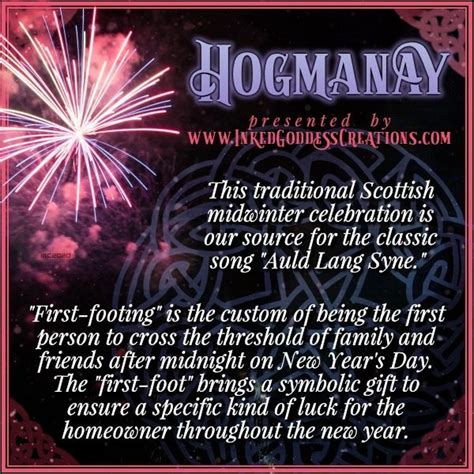 The Scottish Tradition Of Hogmanay Is Celebrated On December 31st And