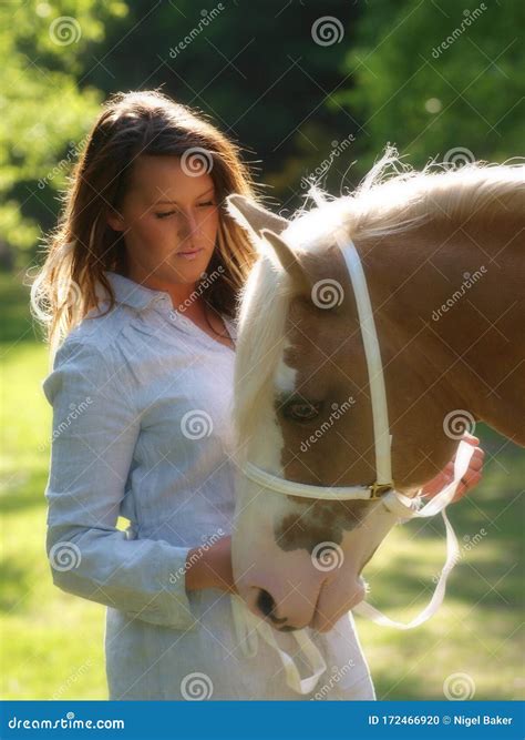Beautiful Woman And Horse Stock Photo Image Of Beauty 172466920