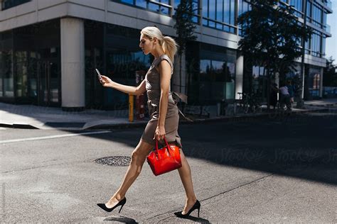 Elegant Transgender Businesswoman Walking On The Streets Of New By