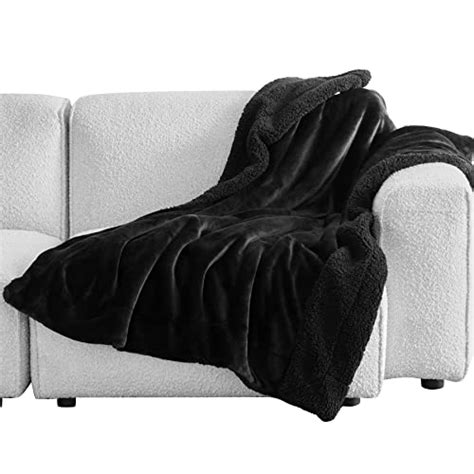 Bedsure Sherpa Fleece Blankets Twin Size Black Thick Fuzzy Warm Soft