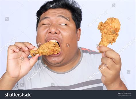 Asian Man Eat Fried Chicken Stock Photo 640659856 Shutterstock