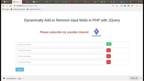How To Dynamically Add Remove Input Fields Using Php With Jquery Ajax