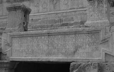 This bilingual inscription of 1 CE in the Roman theater of Leptis Magna ...