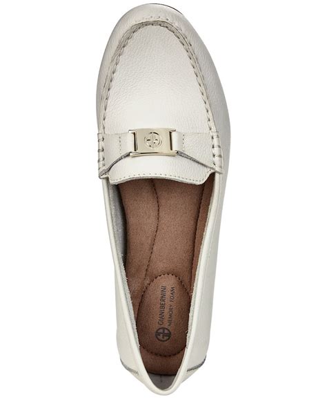 Giani Bernini Womens Dailyn Leather Closed Toe Loafers White Size 60