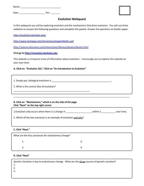 Natural selection webquest answer key. Answer Key Peppered Moth Simulation Worksheet Answers