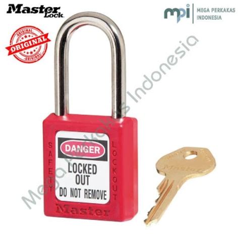 Promo Gembok Safety Loto Master Lock 410 Red Thermoplastic Padlock