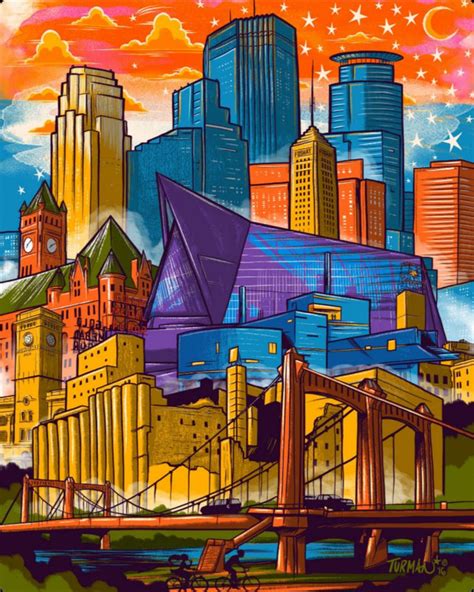 Downtown Minneapolis Skyline Turman Artwork Company