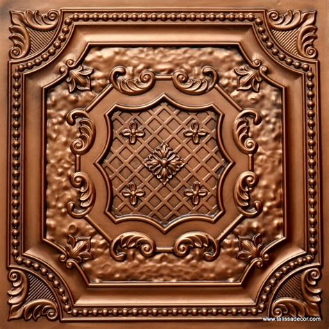 You will fall in love with our stunning ceiling tiles for bars glue up : Tin Look Decorative Ceiling tile TD04 Aged Copper Glue Up ...