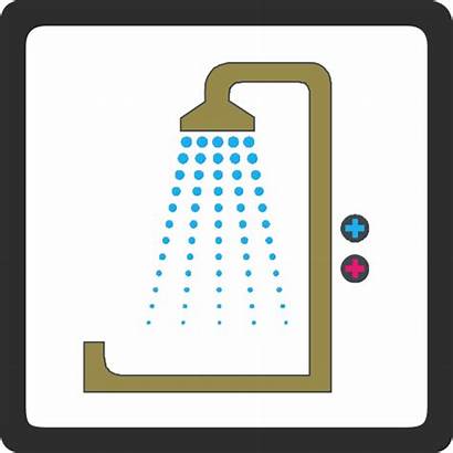 Shower Clip Clipart Symbol Showers Bathroom Hotel