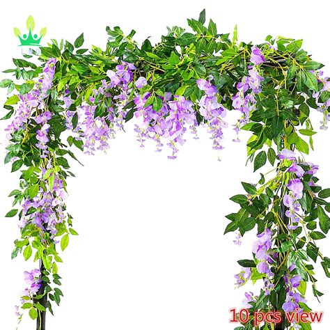 Decorators and home designers can make good use of. Meiliy Artificial Flowers Vine Silk Wisteria Ivy Vine ...