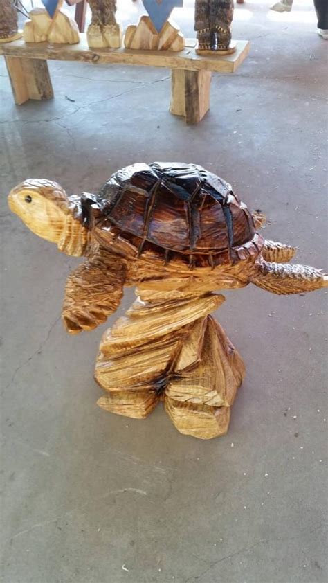 Chainsaw Carving Chainsaw Carved Sea Turtle Etsy Holzschnitzkunst