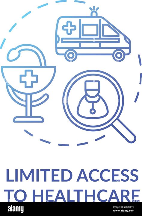 Limited Access To Healthcare Blue Concept Icon Low Quality Medical